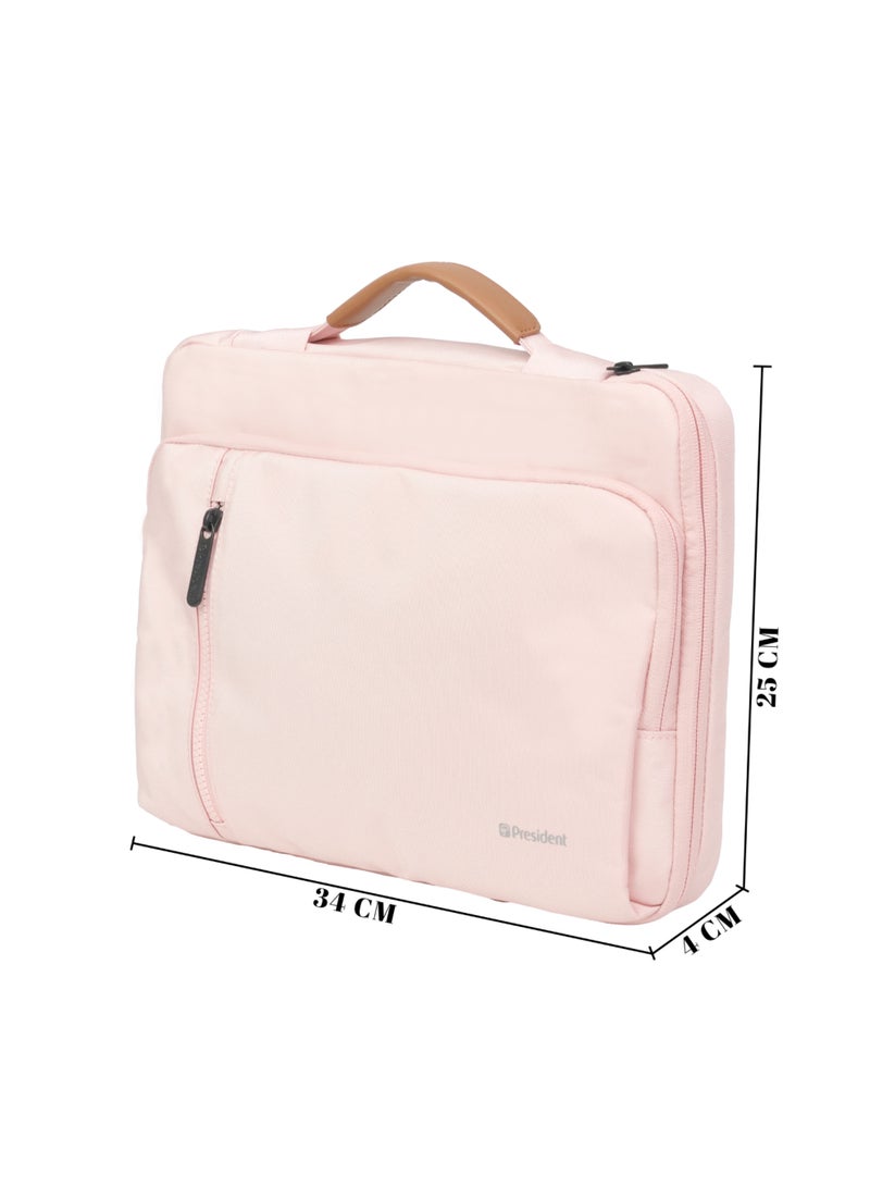 PRESIDENT Waterproof lightweight business laptop bag, can be divided into partitions to store MacBook Air, iPad, mouse and data cables, etc. ( PINK ) LBP6802 - Image 4