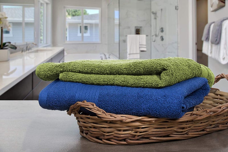 Vocal Store Ultra Soft, Super Absorbent, 100% Cotton 2 Piece Bath Towel Set, 600 GSM, 30 inch x 60 inch (Blue and Green, Set of 2) TW-V01-BLU+GRE-2 - Image 3