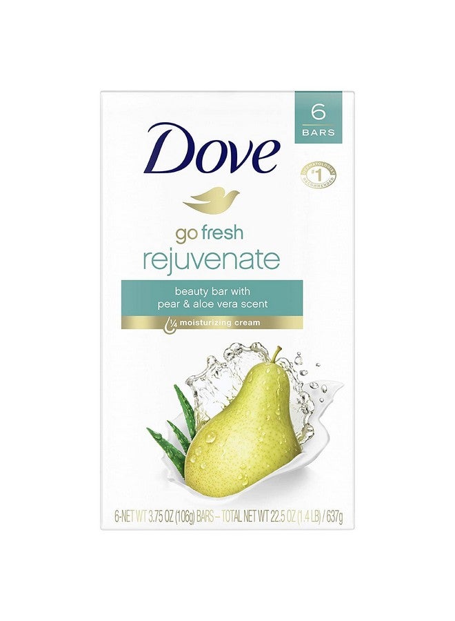 Dove Go Fresh Beauty Bar For Softer Skin Pear And Aloe Vera More Moisturizing Than Bar Soap 3.75 Oz Pack Of 6(Usa) - Image 1