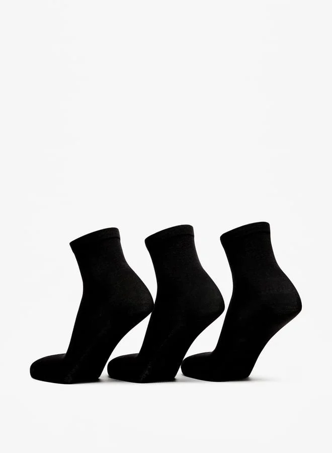 دوتشيني Men's Solid Ankle Length Socks - Set of 3
