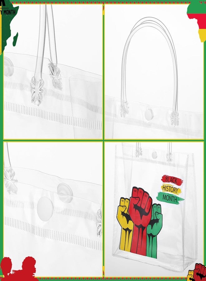 Kolldenn 40 Pcs Black History Month Gift Bags with Handle African American Freedom Day Clear PVC Treat Bags African BHM Worthwhile Commemoration Festival Party Favor Black History Month Party Supplies - Image 4