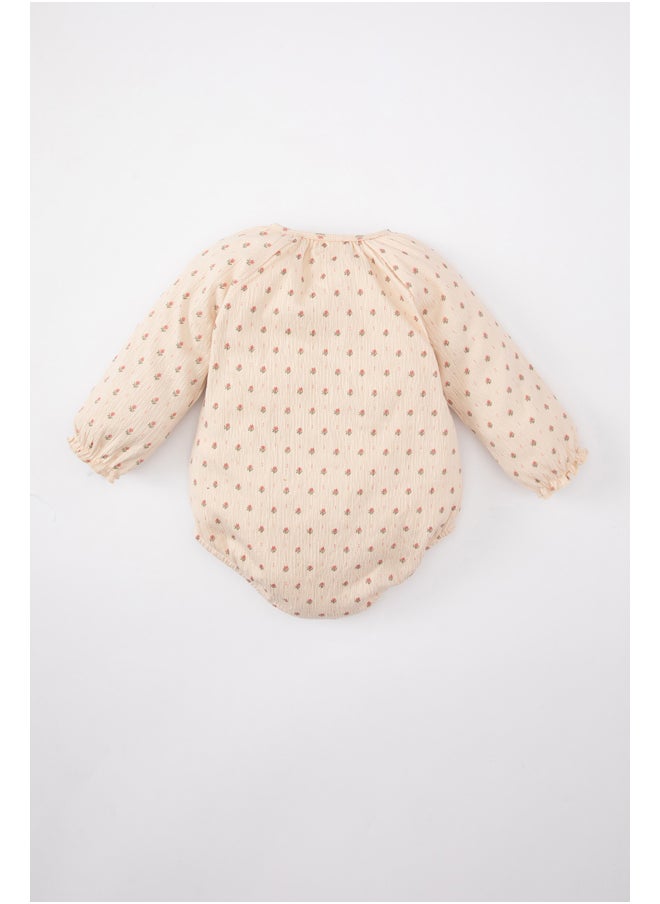 DeFacto - Babygirl New Born Regular Fit Button Neck Knitted Long Sleeve Snap Body - Image 1