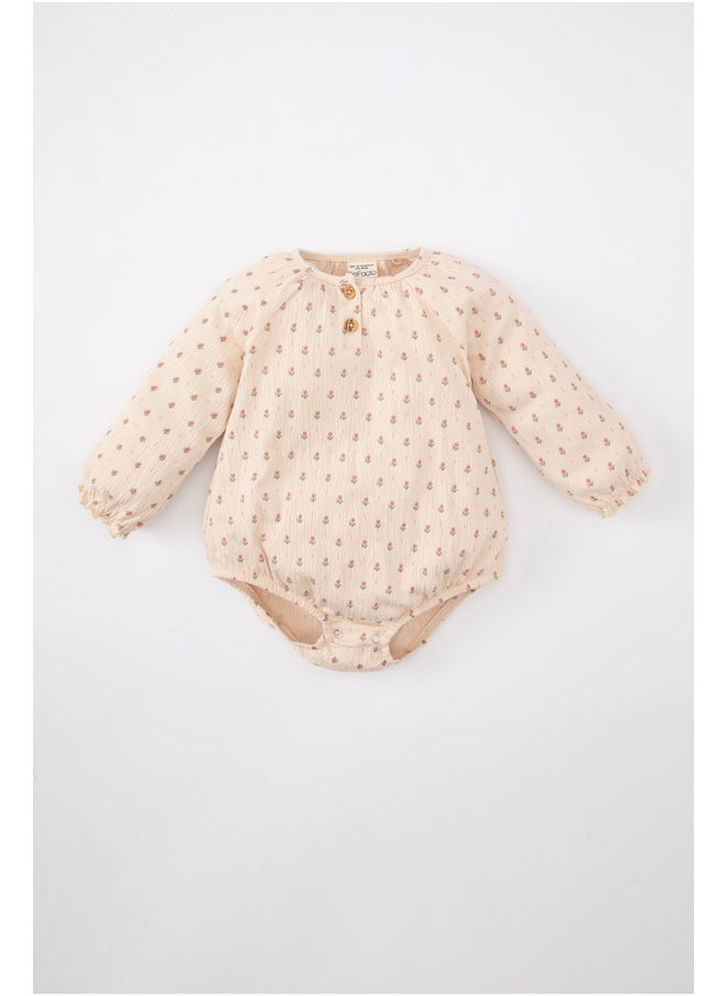 DeFacto - Babygirl New Born Regular Fit Button Neck Knitted Long Sleeve Snap Body - Image 1