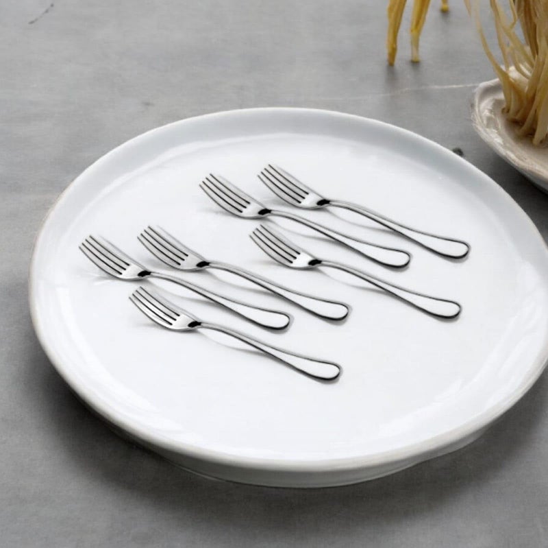 fnS Victoria Food Grade Safe Stainless Steel Round Handle Dinner Fork -Set of 6 Forks for Dining Table, Home and Kitchen - Image 5