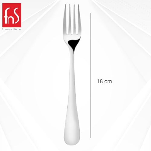 fnS Victoria Food Grade Safe Stainless Steel Round Handle Dinner Fork -Set of 6 Forks for Dining Table, Home and Kitchen - Image 3