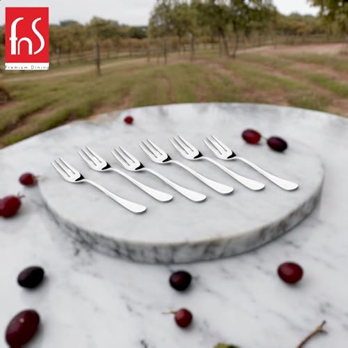 fnS Victoria Food Grade Safe Stainless Steel Round Handle Dinner Fork -Set of 6 Forks for Dining Table, Home and Kitchen - Image 4