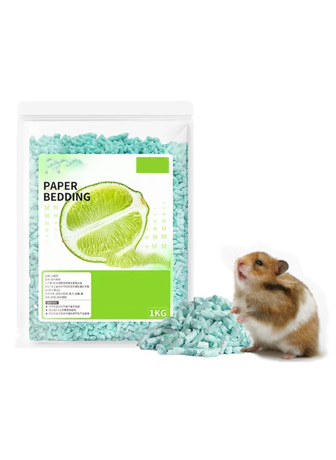 Neostyle Hamster Paper Pellet Bedding, Odor and Water Absorbent，Dust Free Small Pet Bedding1kg (Green)  - Image 1