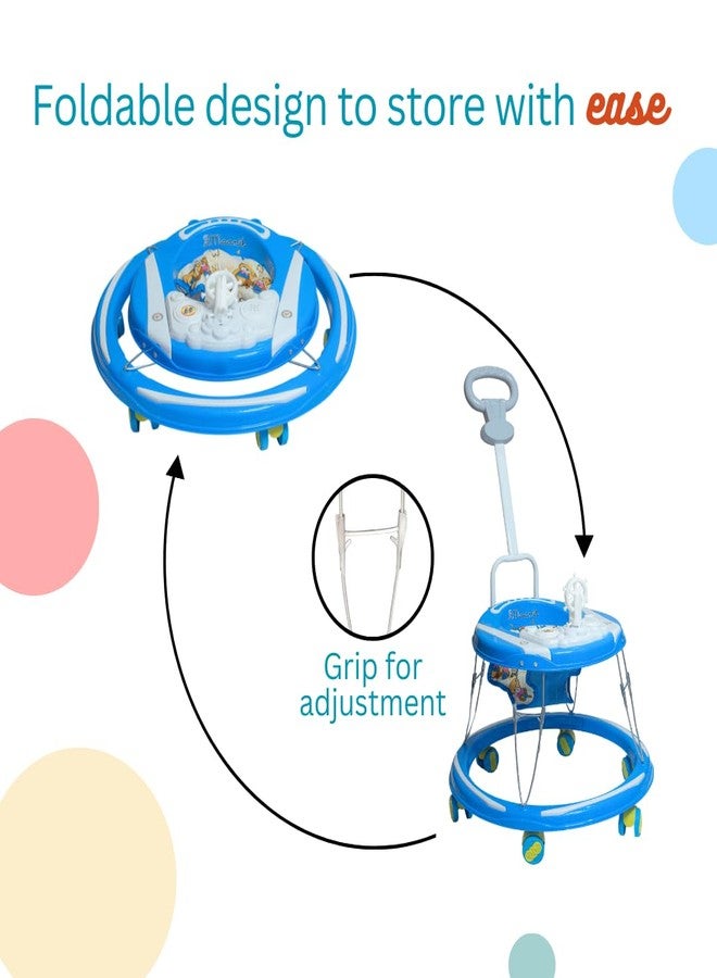 Maanit Baby Walkerr for Kids, Foldable Walkerr with Parent Control Handle | Walkerr for Baby with Music & Light, | Walkerr for 6-12 Months Boy & Girl (Blue) - Image 4