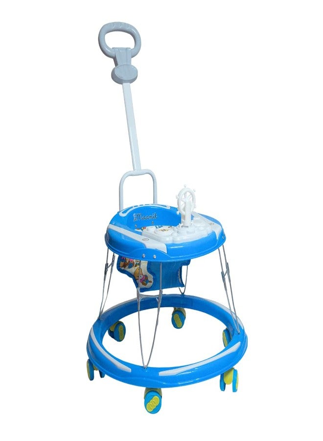 Maanit Baby Walkerr for Kids, Foldable Walkerr with Parent Control Handle | Walkerr for Baby with Music & Light, | Walkerr for 6-12 Months Boy & Girl (Blue) - Image 1