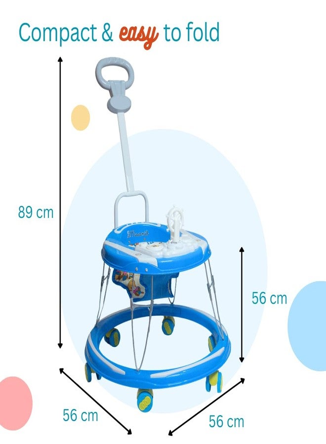 Maanit Baby Walkerr for Kids, Foldable Walkerr with Parent Control Handle | Walkerr for Baby with Music & Light, | Walkerr for 6-12 Months Boy & Girl (Blue) - Image 5