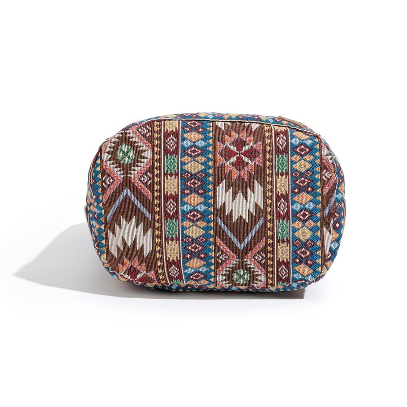 Coton Pose Women Hippie Crossbody Bag Top Zip Large capacity Canvas Sling Bag Jacquard cloth Handmade Bags (Boho brown) - Image 5