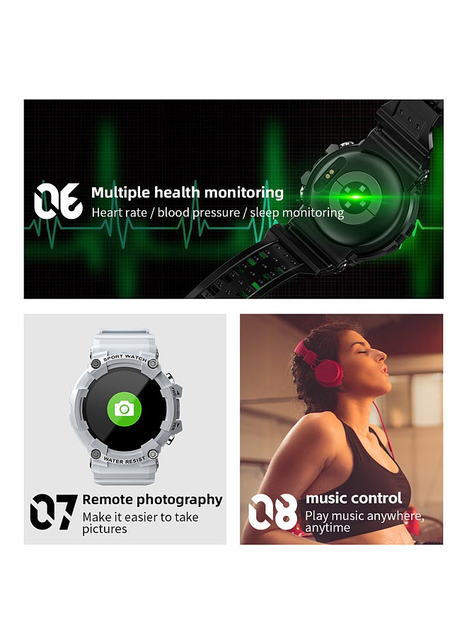 ATTACK 3 Smart Sports Watch, 1.28'' TFT Full-touch Screen, BT Call, ECG Monitoring Multiple Sports Mode, Music Control/Remote Camera, Compatible with Android iOS
