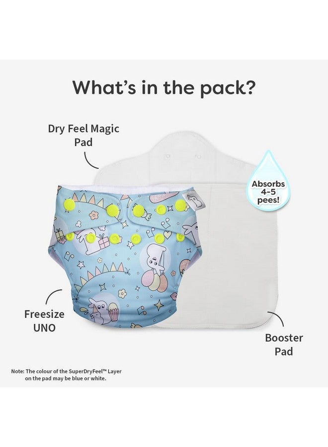 SuperBottoms NEW UNO Freesize Cloth Diaper | Cloth diaper for babies 3M to 3Y | Washable & Reusable cloth diaper | Comes with cloth diaper insert | 1 Diaper and 1 Organic cotton Soaker - Image 5