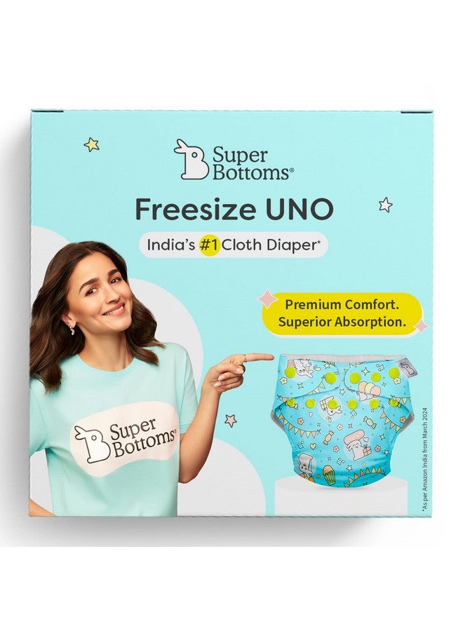 SuperBottoms NEW UNO Freesize Cloth Diaper | Cloth diaper for babies 3M to 3Y | Washable & Reusable cloth diaper | Comes with cloth diaper insert | 1 Diaper and 1 Organic cotton Soaker - Image 2