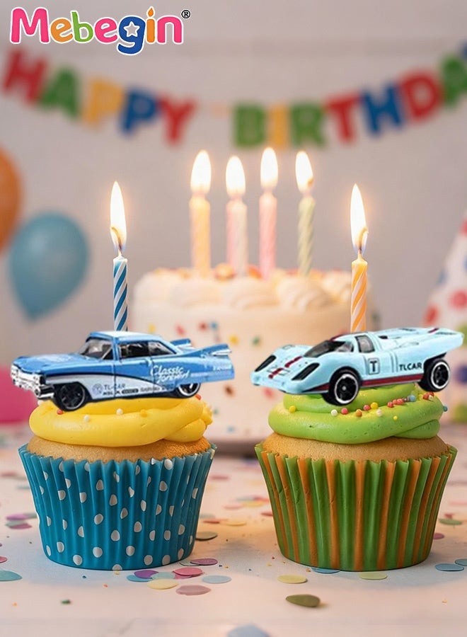 ميبيجين مجموعة ألعاب سيارات سحب 12 قطعة، مجموعة سيارات سباق مصغرة مصبوبة بالقالب، ألعاب دفع وانطلاق بمقياس 1:64، سهلة الحمل والتنظيم، هدايا مثالية للأولاد - Image 5