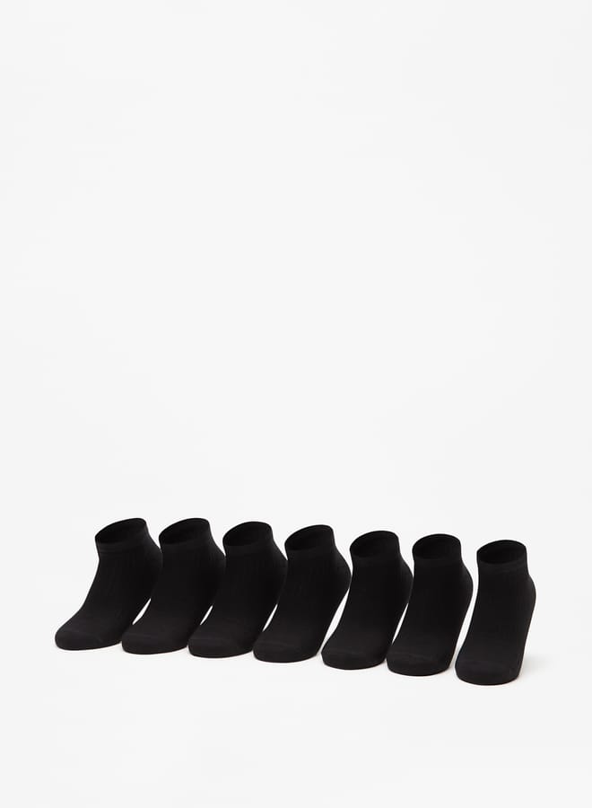 JUNIORS Solid School Ankle Length Socks - Set Of 7 - Image 1
