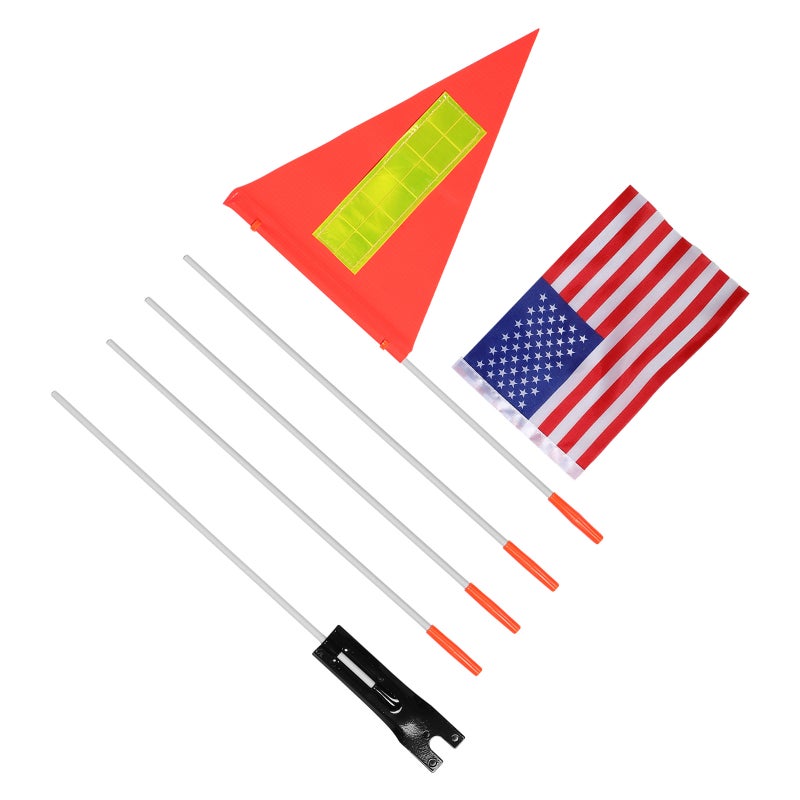 1 Set Bike Flags with Pole Bike Safety Sign High Visibility Tear Resistant American Flags Outdoor Cycling Supplies - Image 5