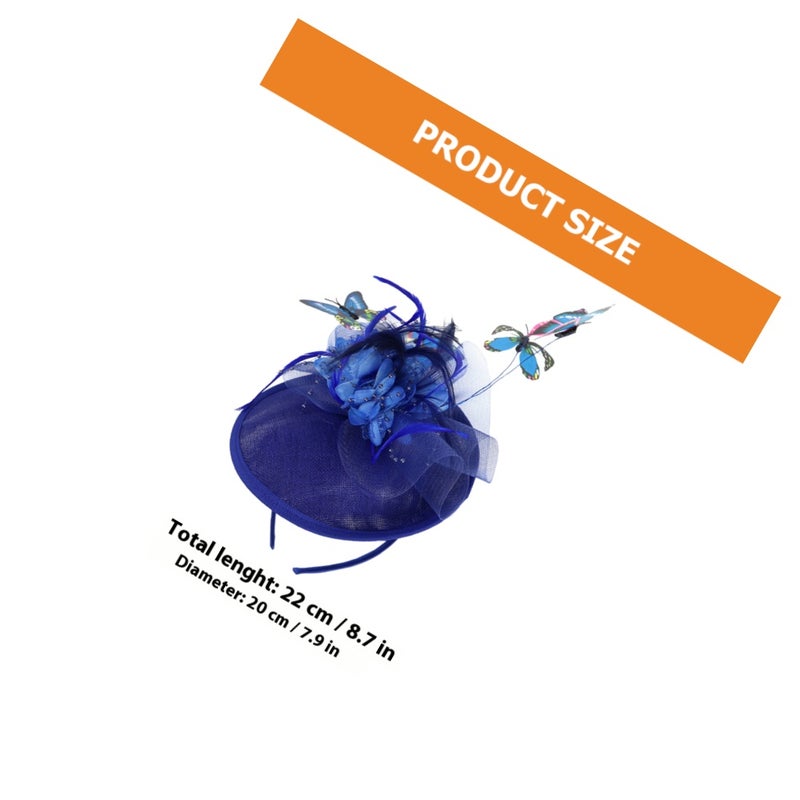 Butterflies Fascinator Hat Tea Party Wedding Bridal Hair Accessory for Women Girls - Image 2