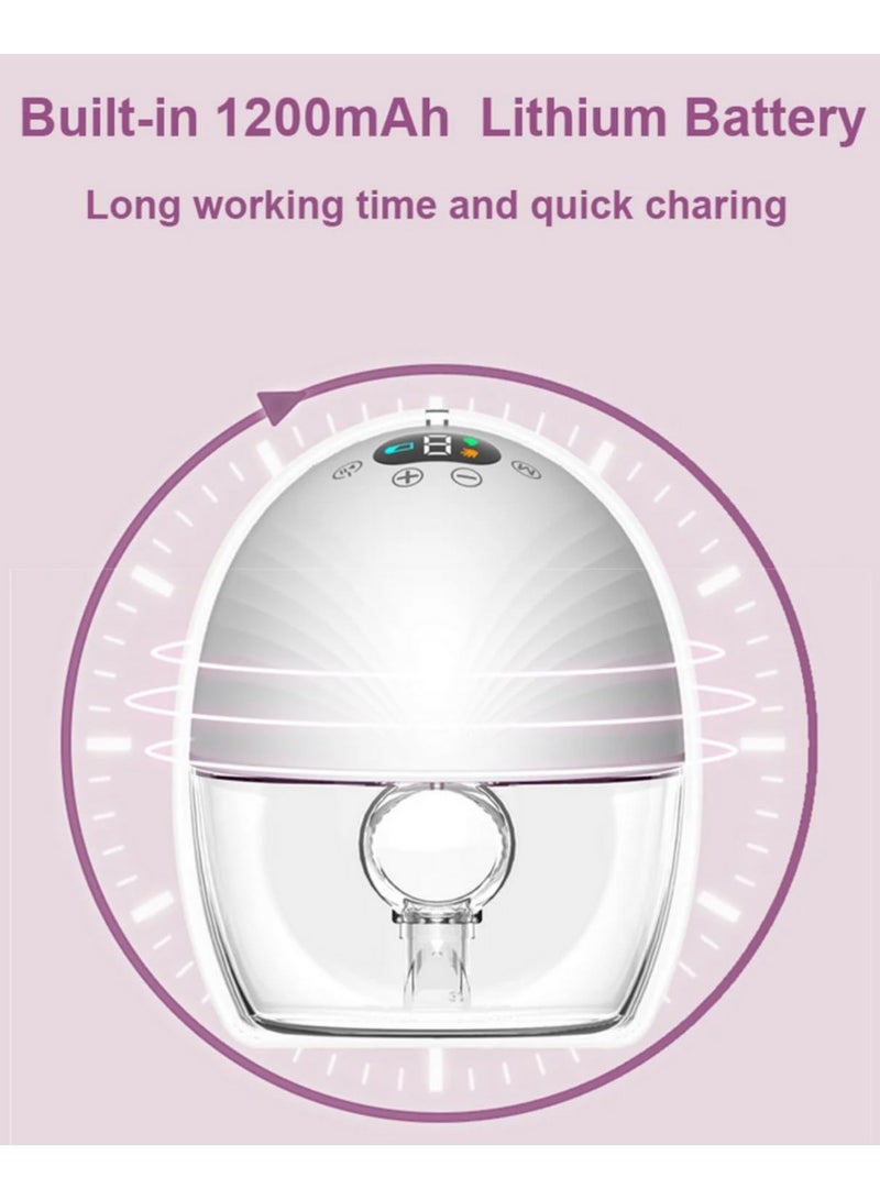 Wearable Hands Free Electric Breast Pump for Breastfeeding 3 Modes 9 Suction Levels LED Screen Low Noise Comfortable Rechargeable Silent Pumping QY-105 - Image 2