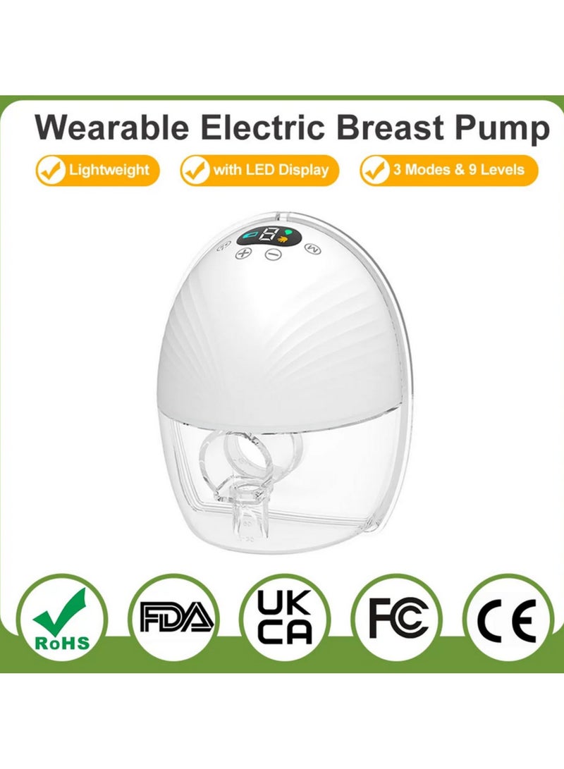 Wearable Hands Free Electric Breast Pump for Breastfeeding 3 Modes 9 Suction Levels LED Screen Low Noise Comfortable Rechargeable Silent Pumping QY-105 - Image 3