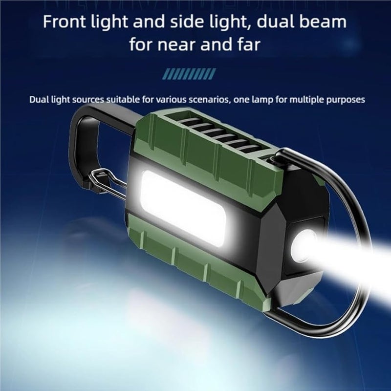 USB Rechargeable Mini Keychain Flashlight Portable Work Light For Night Inspection - Image 4