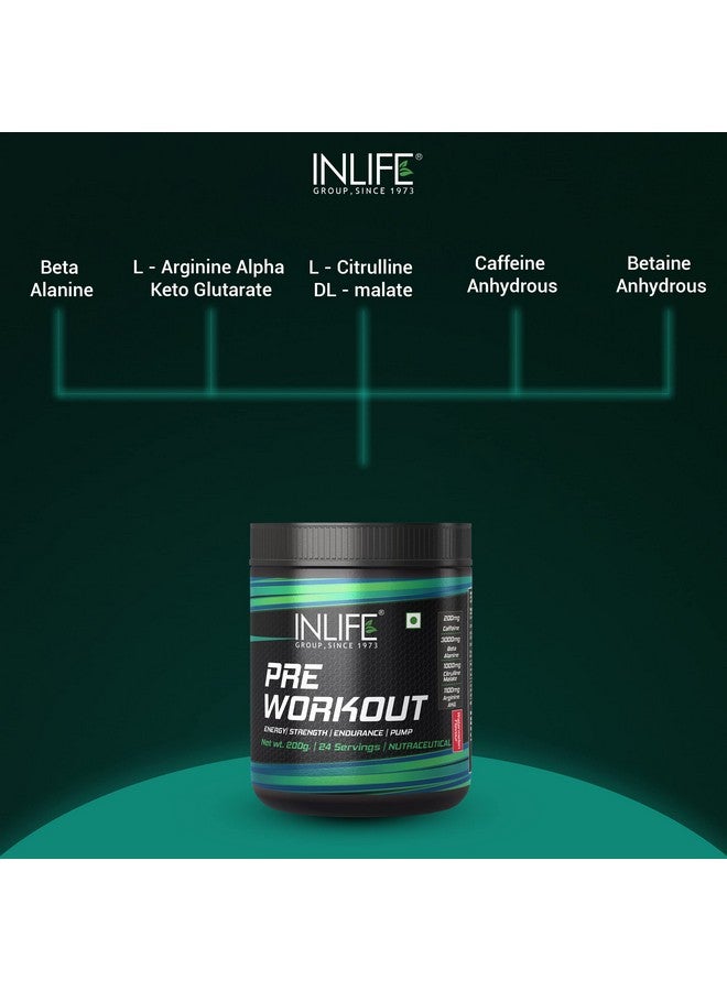 Inlife INLIFE Pre-Workout Supplement 200mg Caffeine,1000mg Citrulline,1100mg Arginine AAKG,3000mg B-Alanine,Creatine,Taurine, Betaine Anhydrous Pre Workout Formula Men & Women 200g, 24 Servings (Watermelon)  - Image 4