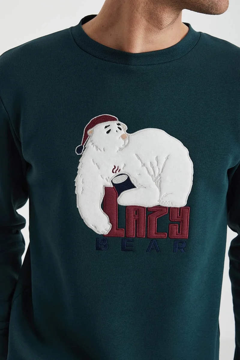 KOM Lazy Embroidered Men's Pajama Sweatshirt