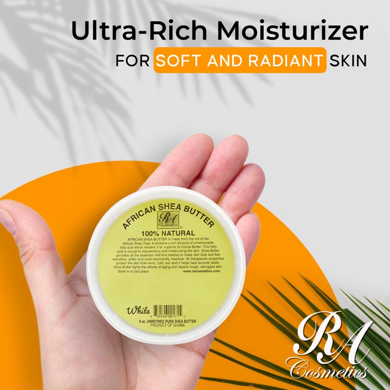 RA COSMETICS REAL African Shea Butter Pure Raw Unrefined From Ghana"IVORY" 8oz. CONTAINER - Image 5