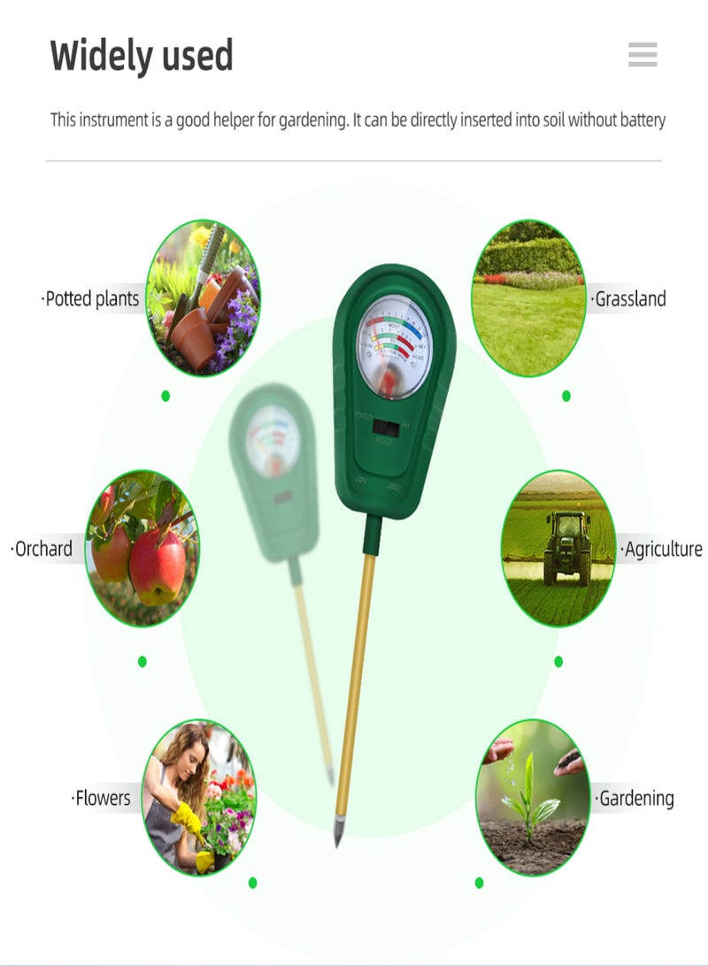 3 in 1 Soil Analyzer Multifunctional Soil Tester Meter Fertility PH Moistures Detector Potted Crops Planting Cultivating Tool with Dial for Field Garden Greenhouse - Image 4