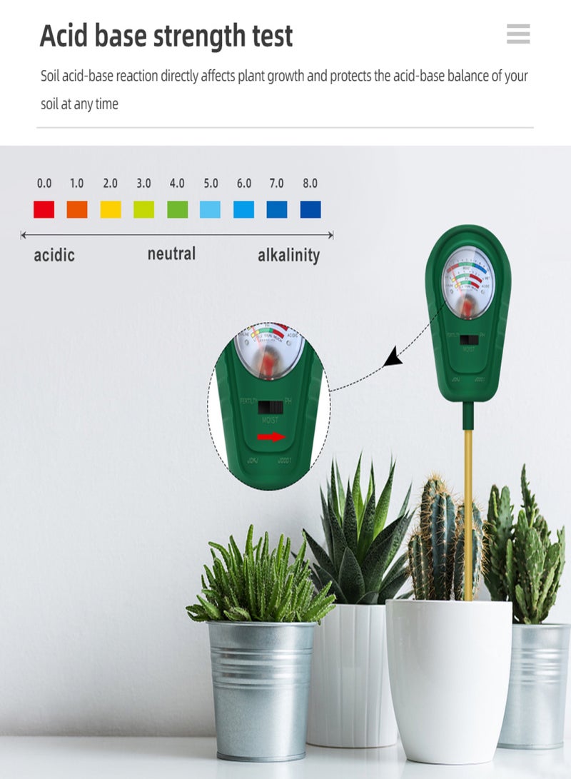 3 in 1 Soil Analyzer Multifunctional Soil Tester Meter Fertility PH Moistures Detector Potted Crops Planting Cultivating Tool with Dial for Field Garden Greenhouse - Image 2