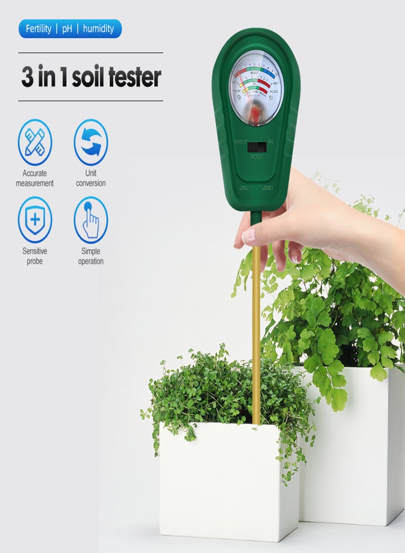 3 in 1 Soil Analyzer Multifunctional Soil Tester Meter Fertility PH Moistures Detector Potted Crops Planting Cultivating Tool with Dial for Field Garden Greenhouse - Image 5