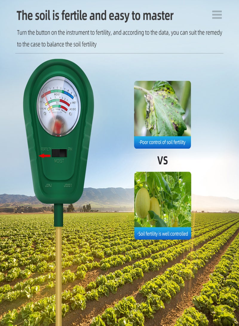 3 in 1 Soil Analyzer Multifunctional Soil Tester Meter Fertility PH Moistures Detector Potted Crops Planting Cultivating Tool with Dial for Field Garden Greenhouse - Image 3