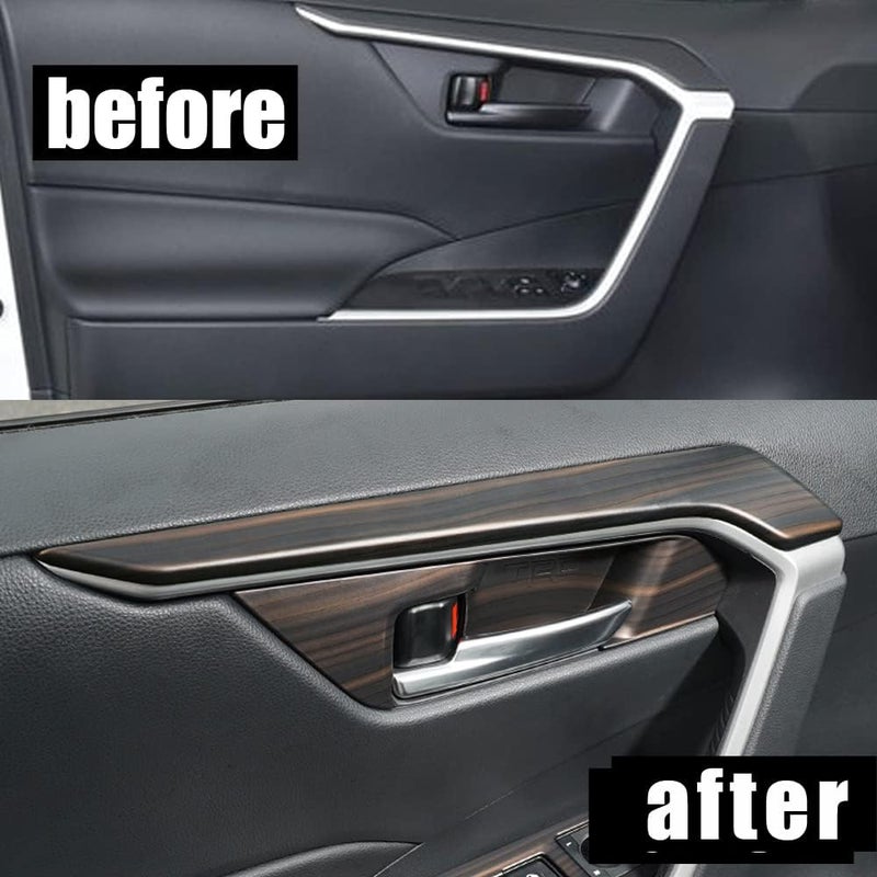 ERIDANUS Interior Door Molding Strip Decor Trim for RAV4 (Peach Wood Style) - 4 PCS - Image 2