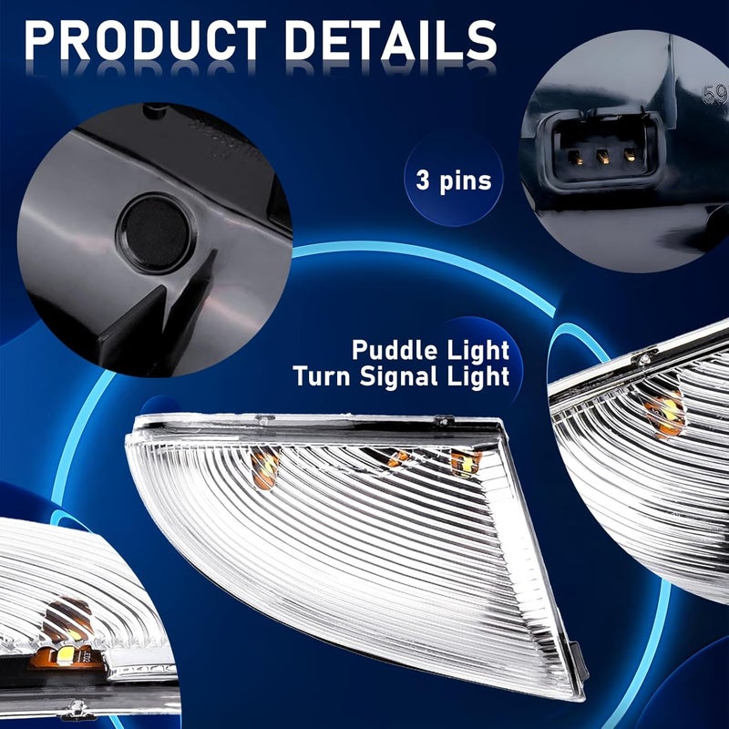 Gagsu Front Left Drive Side Mirror Turn Signal Light Compatible with Dodge Ram 1500, Ram 2500, Front Left Driver Side Mirror Turn Signal Light Lamp Housing 68064949AA (Driver's Side) - Image 3
