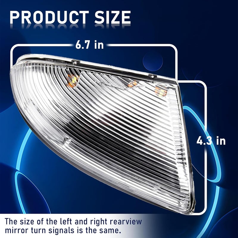Gagsu Front Left Drive Side Mirror Turn Signal Light Compatible with Dodge Ram 1500, Ram 2500, Front Left Driver Side Mirror Turn Signal Light Lamp Housing 68064949AA (Driver's Side) - Image 4