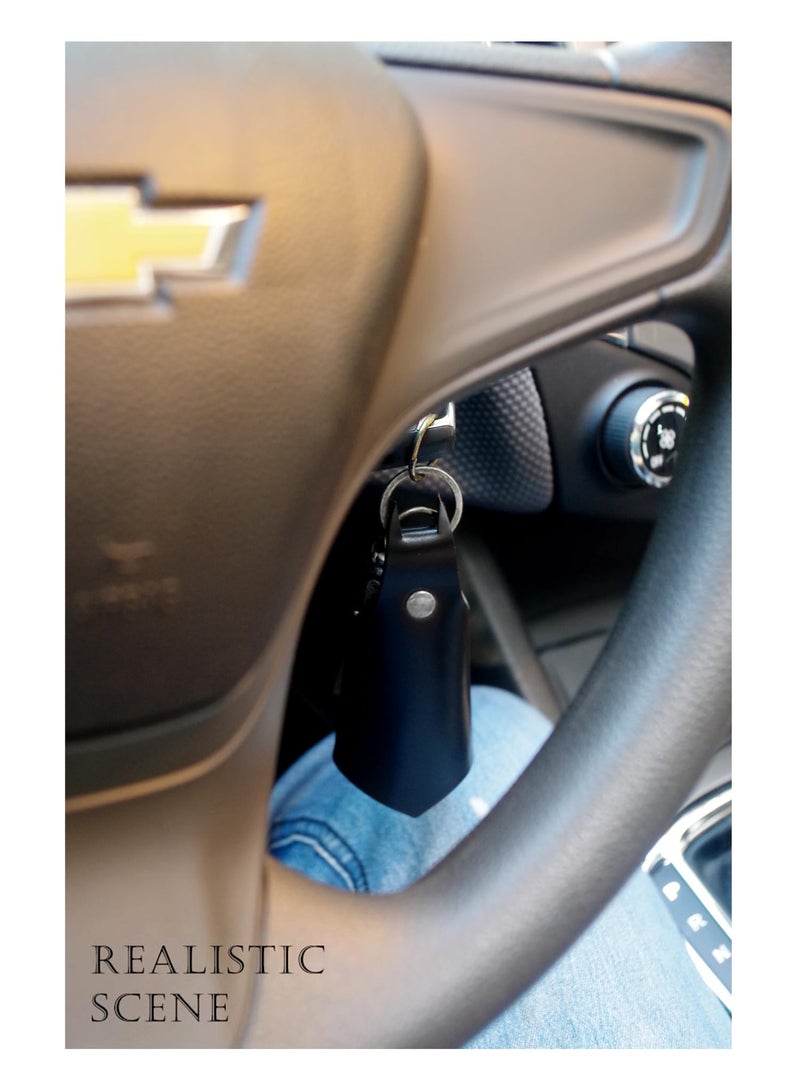 Chabeia 1 Pcs KeyChain Leather Bat for men gifts and women Car key fob case,pop keys ring cover holder for stocking stuffers for men（Black） - Image 5