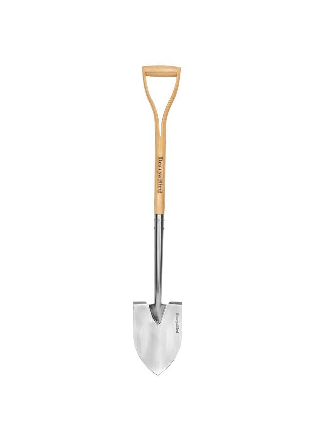 Berry&Bird Shovel for Digging, Round Point Digging Garden Shovel with Wood D-Handle, 40.98" Stainless Steel Gardening Didding Spade, Heavy Duty Spade Shovel Beach Shovel Snow Shovel for Women & Men - Image 1