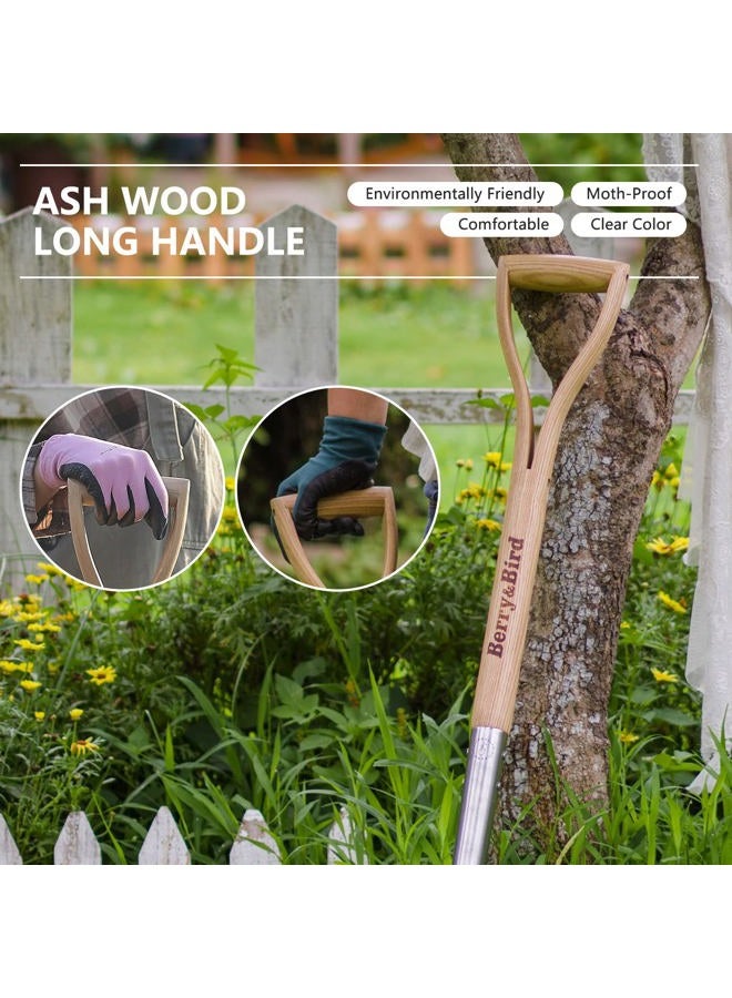 Berry&Bird Shovel for Digging, Round Point Digging Garden Shovel with Wood D-Handle, 40.98" Stainless Steel Gardening Didding Spade, Heavy Duty Spade Shovel Beach Shovel Snow Shovel for Women & Men - Image 4