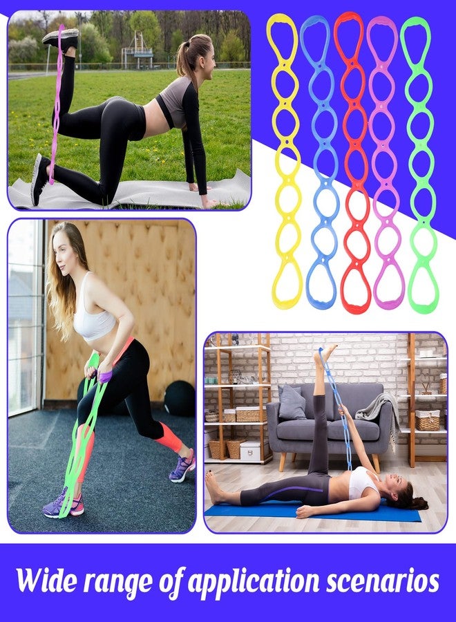 Zomiboo 5 Pcs 7 Ring Resistance Exercise Bands Resistance Stretch Band with Drawstring Backpack Bag Portable TPR Elastic Stretching Leg and Arm Exerciser for Home or Fitness Center Walking - Image 5