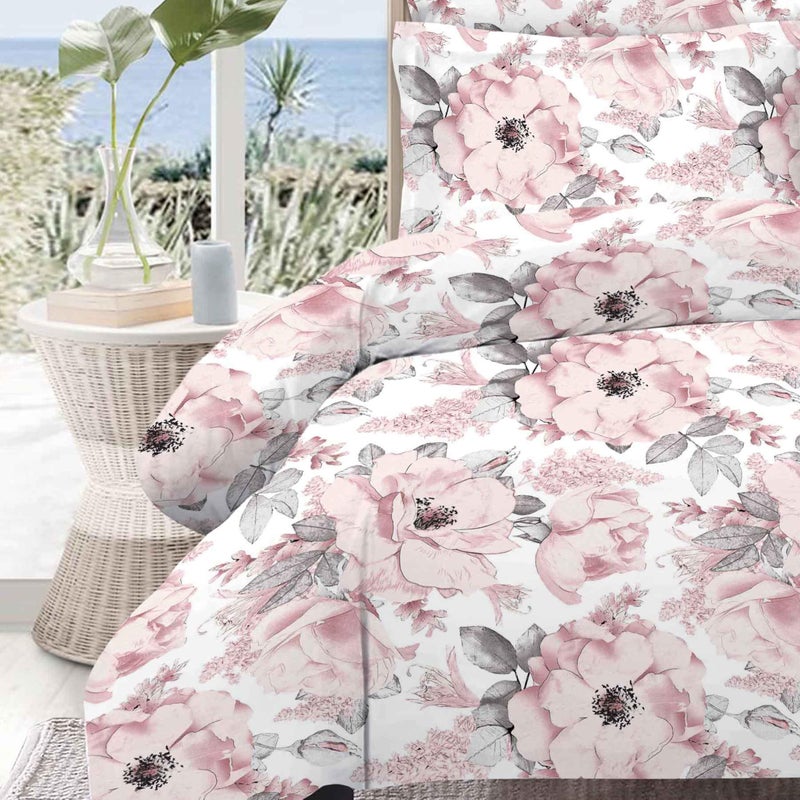 Amali  6 Pieces Bedsheet Set King Size (200 x 200+35cm) Polycotton Including 1 Duvet Cover 1 Fitted Sheet 2 Oxford & 2 Standard Pillowcases Durable & LongLasting Quality - Image 4