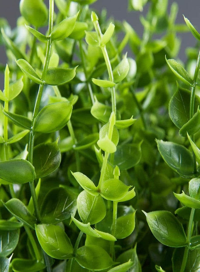 HAPLIA 8PCS Artificial Eucalyptus Plants,Fake Boxwood Shrubs UV Resistant No Fade Faux Plastic Greenery for Wedding Bridal Bouquet Indoor Outdoor Home Garden Kitchen Office Table Vase(Green) - Image 4