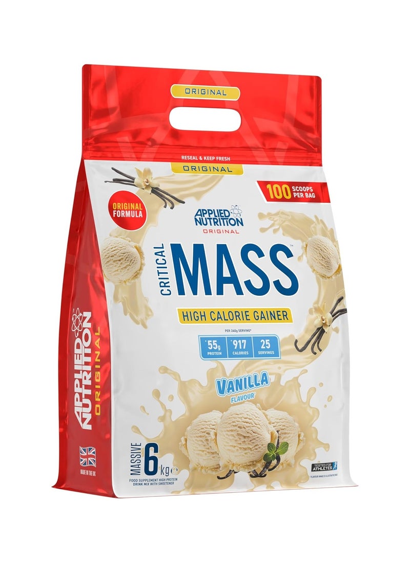 Applied Nutrition - Mass Gainer -Critical Mass Weight Gainer- Vanilla Flavor 6Kg - Image 1