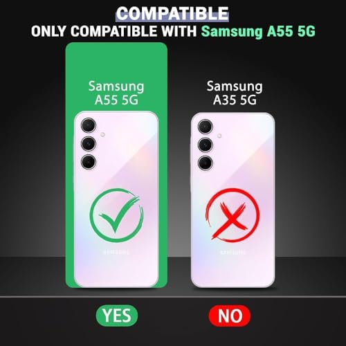 KC Back Cover for Samsung Galaxy A55 5G - Cream Wave Dry Fixed Starry Glitter Silicone Soft Shockproof Bumper Case with Camera Protection (Black) - Image 2