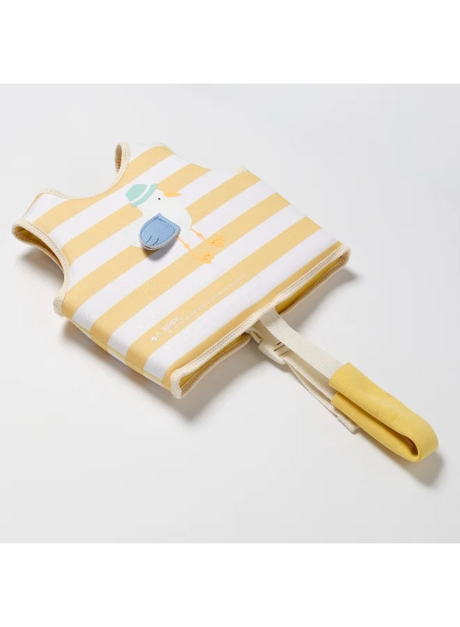 ساني لايف Kids Swim Vest 2–3 – Sid the Seagull Mustard Stripe | Toddler Swim Safety Vest for Age 2–3 | Adjustable, Lightweight & Fun Design
