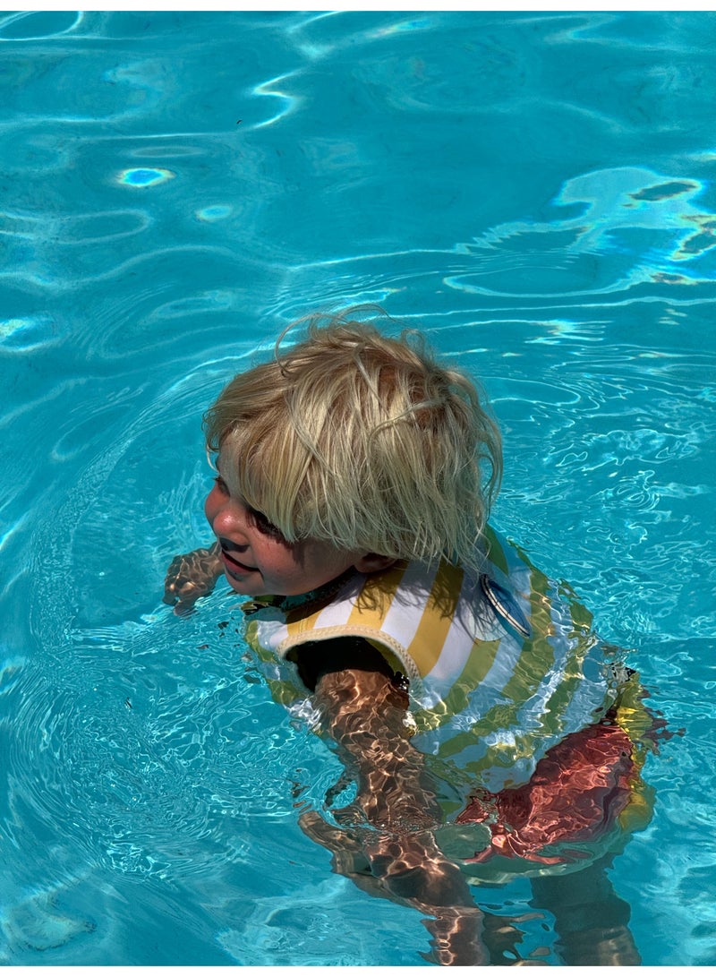 SUNNY LIFE Kids Swim Vest 2–3 – Sid the Seagull Mustard Stripe | Toddler Swim Safety Vest for Age 2–3 | Adjustable, Lightweight & Fun Design - Image 2