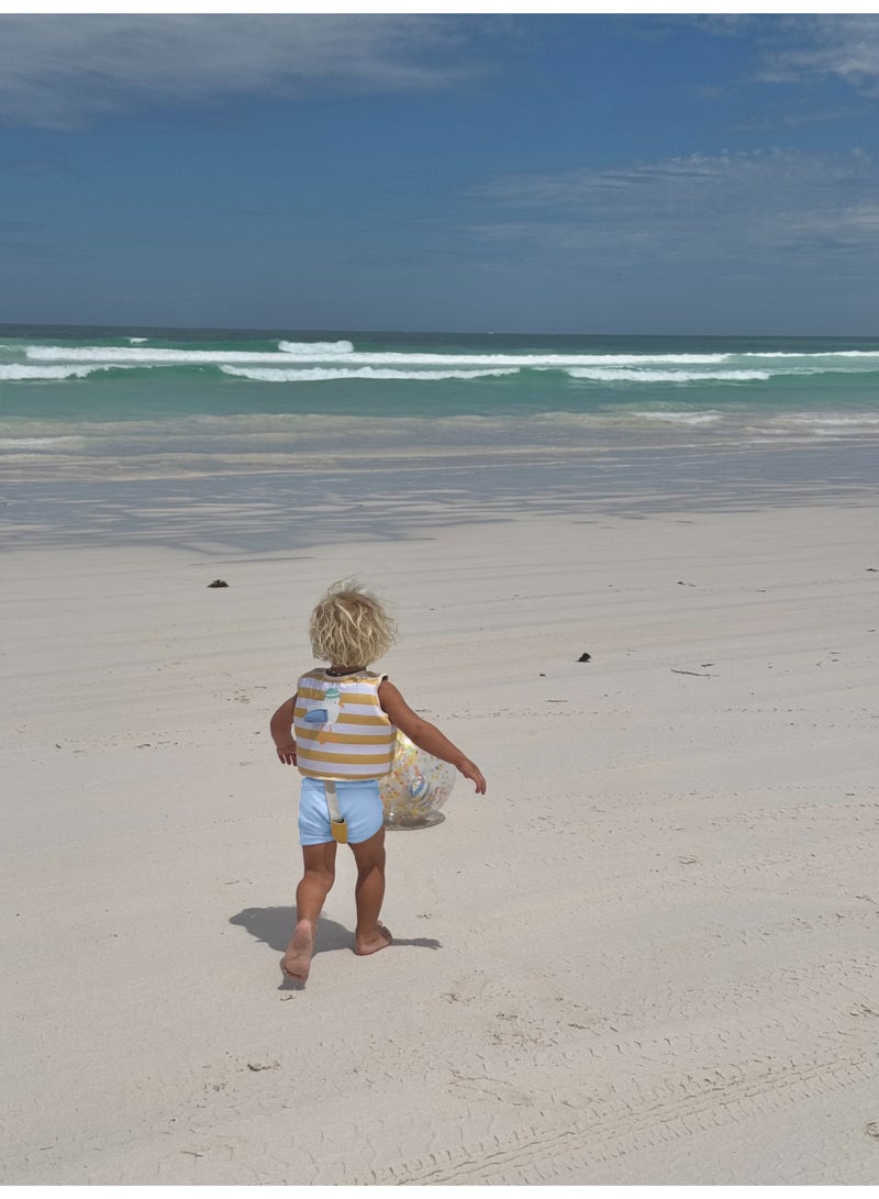 SUNNY LIFE Kids Swim Vest 2–3 – Sid the Seagull Mustard Stripe | Toddler Swim Safety Vest for Age 2–3 | Adjustable, Lightweight & Fun Design - Image 3