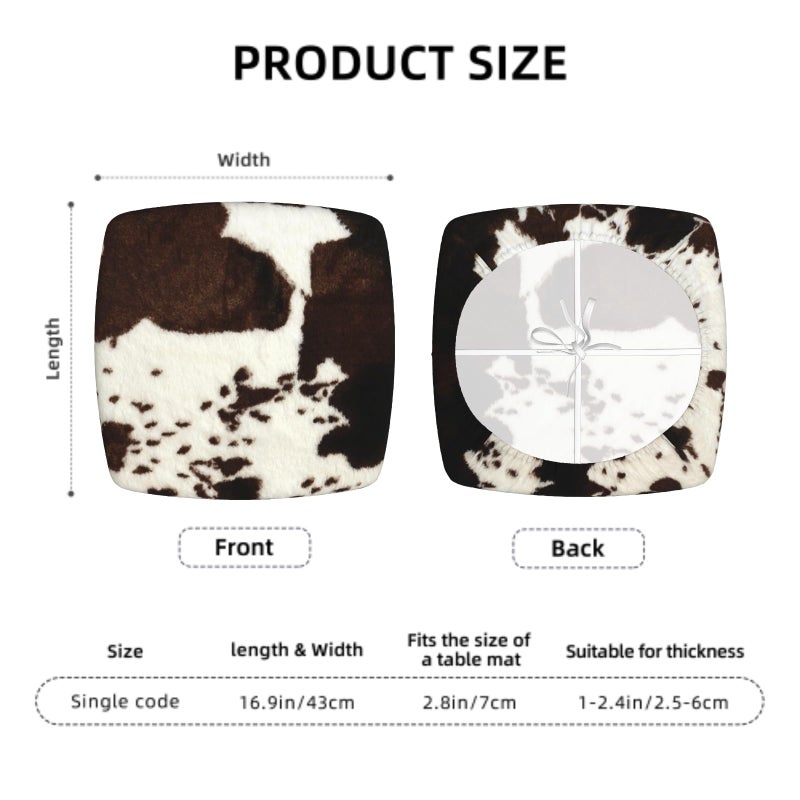 Granbey Cowhide Print Seat Covers for Dining Room Chairs Set of 2 Cow Skin Print Chair Covers Washable Stretch Chair Seat Covers Cushion Slipcovers for Kitchen Office - Image 2