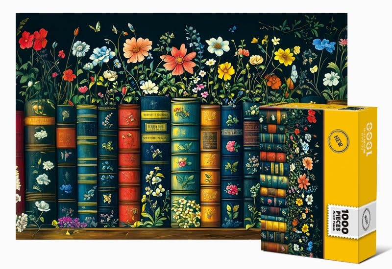 YOGEON Wildflowers Puzzles for Adults 1000 Pieces YOGEON Wildflower Pages Jigsaw Puzzle Vintage Book Puzzles for Book Lover Plant Floral Flowers Puzzle as Home Dcor Finish Size 15x 10 - Image 4