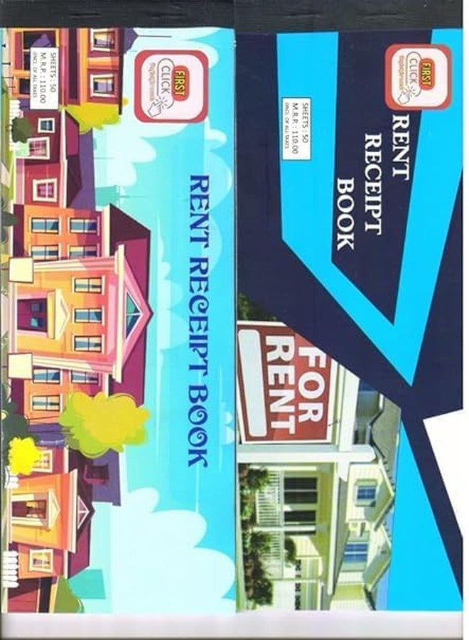 FIRST CLICK Rent Receipt Book | Rent Bill Book | No. of Sheets : 50 | Special Space for Address Writing | Consist One Main & Counter foil | Set of 1 | Size : 11 x 27cm - Image 4