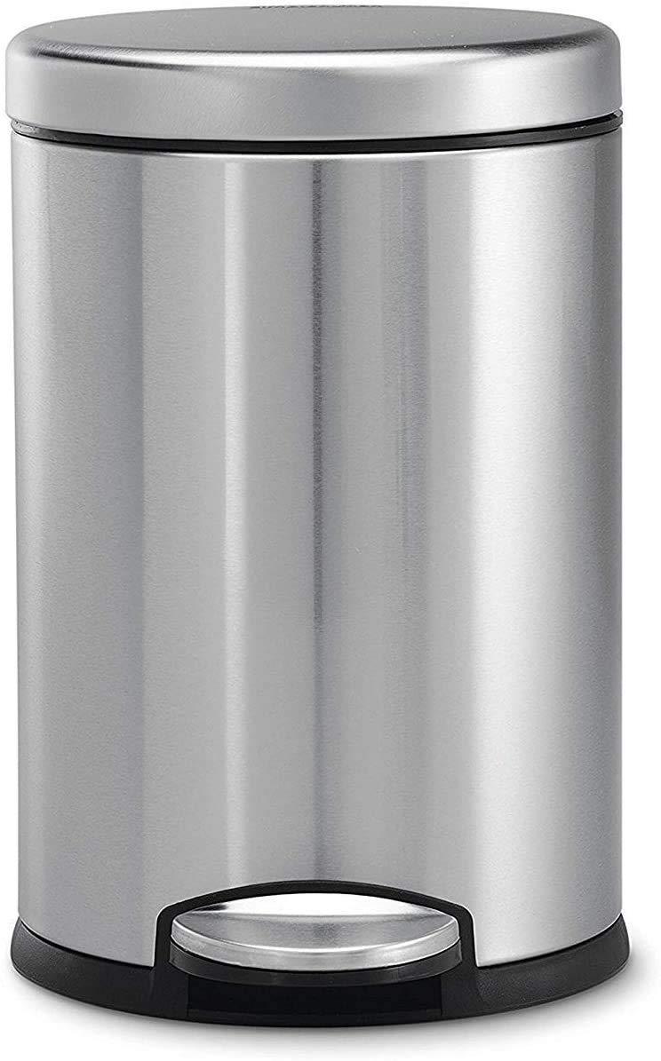 OPR Stainless Steel 5 Litre Plain Pedal Dustbin With Plastic Bucket And Lid | Trash Can, Round Shape Steel Dustbin For Home, Bathroom, Kitchen, Office, Bedroom (5 Litres- 7 * 11 Inches)(small size) - Image 1